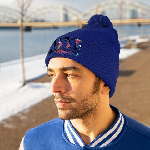 Image of Pom Pom Beanie - beautifully Embroidered