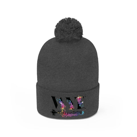 Image of Pom Pom Beanie - beautifully Embroidered