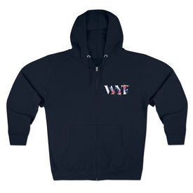 Unisex Premium Full Zip Hoodie - white letters