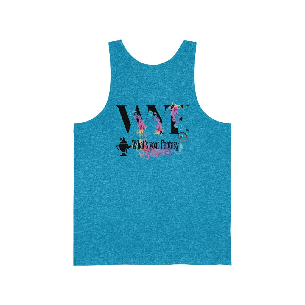 Unisex (male/female) Custom Art Jersey Tank - Super soft- black letters