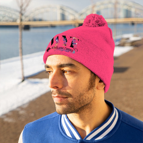 Image of Pom Pom Beanie - beautifully Embroidered